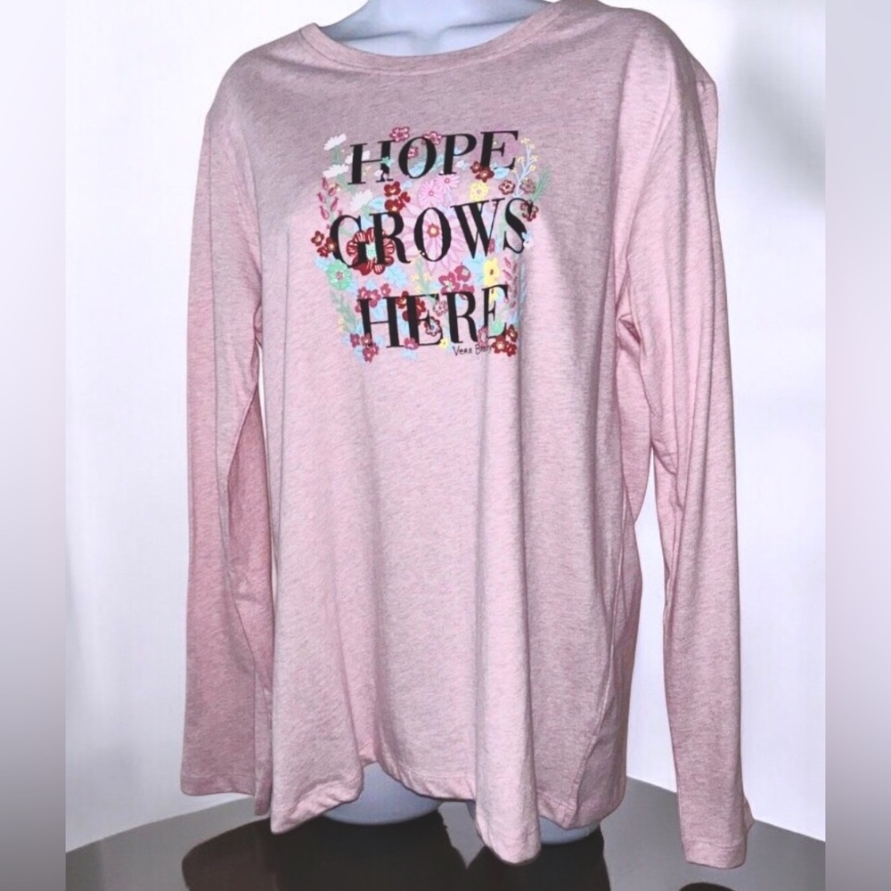 Vera Bradley Long Sleeve Print Tee Pink NWT Sz S